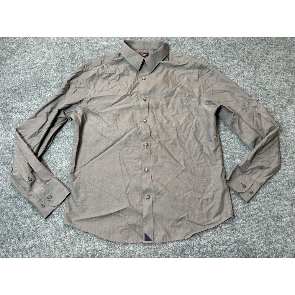 UNTUCKit Shirt Mens M Gray Check Long Sleeve Wrinkle Free Button-Up Casual
